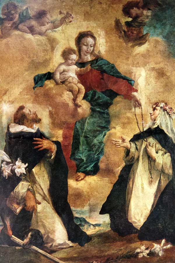 Братья Гварди. Мадонна с младенцем и святыми Домеником и Розой Лимской