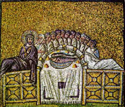 Тайная вечеря. Раннехристианская мозаика. 520