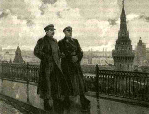 Герасимов А.  И.В. Сталин и К.Е. Ворошилов в Кремле