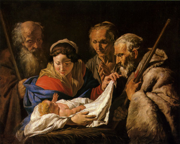 Матиас Стомер. 1600-1672. Поклонение младенцу