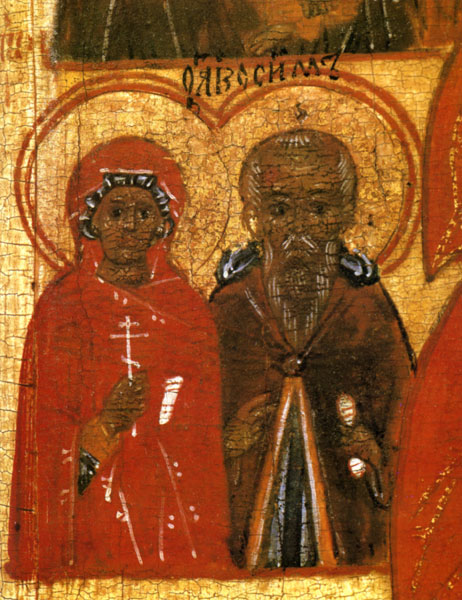 Параскева и Зосима. Фрагмент иконы 