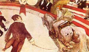 Тулуз-Лотрек. В цирке Фернандо. Наездница, 1888